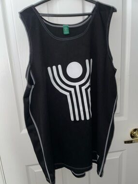 Black Athletic Tank with White Graphic